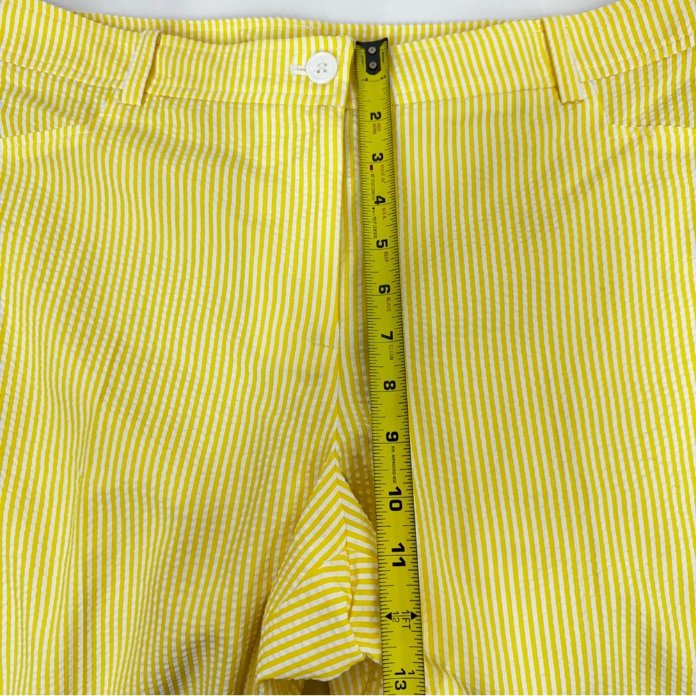 Anne Klein Daffodil Yellow White Stripe Seersucker Dress Pants Dressy Casual Nwt - Picture 14 of 16
